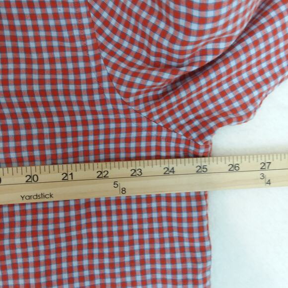 Johnston & Murphy Double-Layer Men's Long-Sleeve Shirt Red Gingham XL - Picture 7 of 8